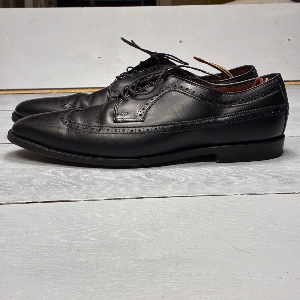 Allen Edmonds McAllister Wingtip Oxford Mens 13 D Black Leather Brogue Dress